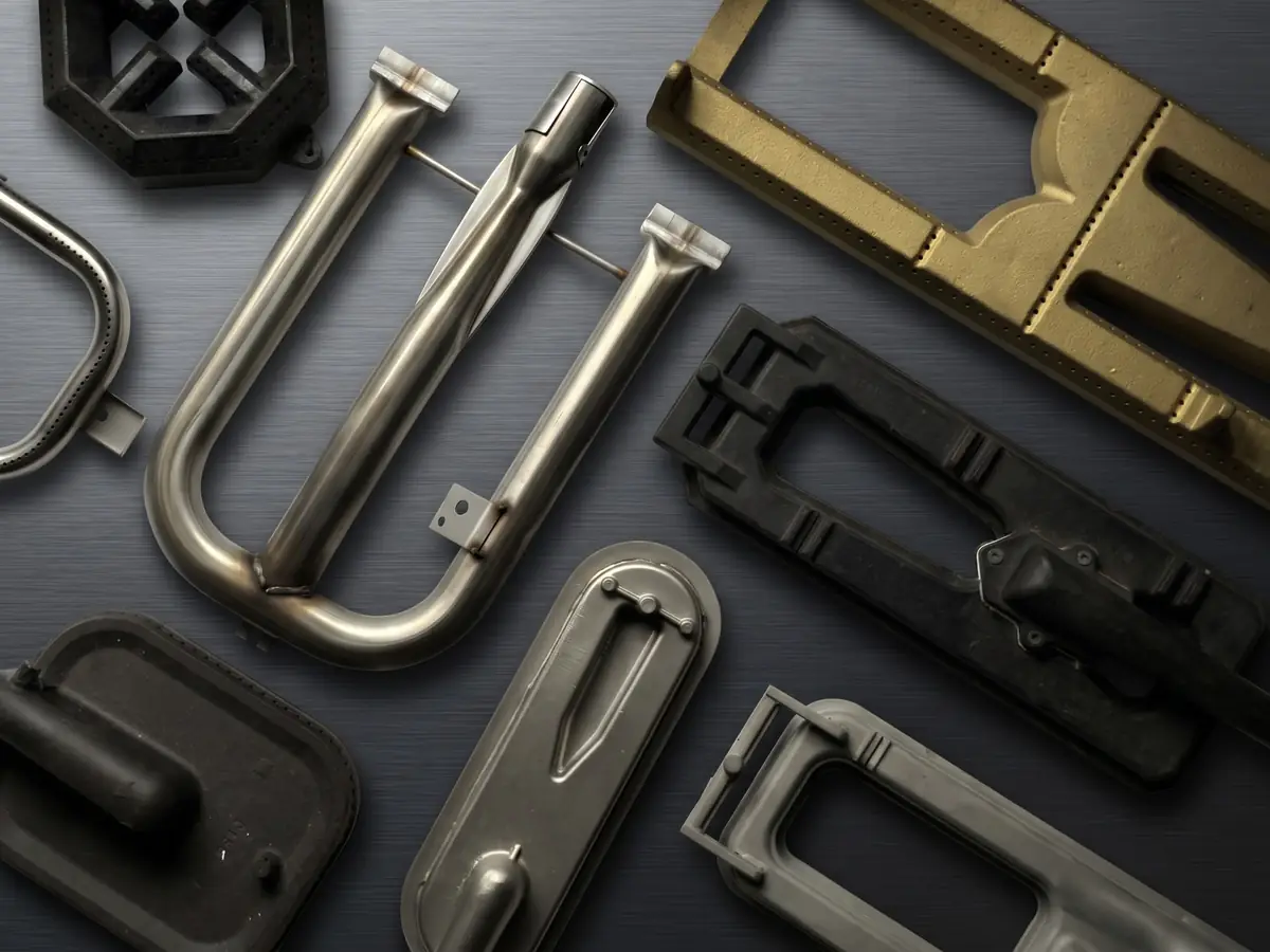 Cast iron, cast brass, stainless tube and stamped BBQ burners · 鑄鐵、鑄銅、不鏽鋼管與沖壓 BBQ 爐頭